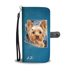 Cute Yorkshire Terrier Print Wallet Case-Free Shipping- AZ State - Samsung Galaxy J3
