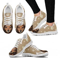 Dachshund Dog-Running Shoes For Women-Free Shipping - Women's Sneakers - White - Dachshund Dog-Running Shoes For Women-Free Shipping / US5 (EU35)