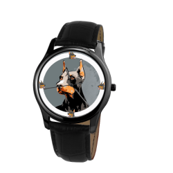 Doberman Pinscher Unisex Wrist Watch- Free Shipping - 38mm