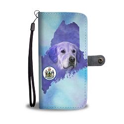 Golden Retriever Dog Art Print Wallet Case-Free Shipping-ME State - Samsung Galaxy S6