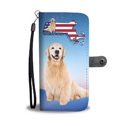 Golden Retriever Print Wallet Case-Free Shipping-MA State - Huawei P8