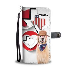 Golden Retriever With R&W Heart Print Wallet Case-Free Shipping-TX State - LG G4