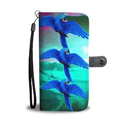 Hyacinth Macaw Parrot Print Wallet Case-Free Shipping - Samsung Galaxy Core PRIME G360