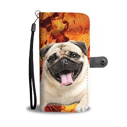 Laughing Pug Dog Wallet Case- Free Shipping - Samsung Galaxy S9
