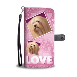 Lhasa Apso Dog with Love Print Wallet Case-Free Shipping - Samsung Galaxy Core PRIME G360