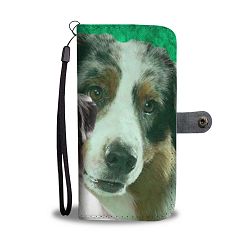 Lovely Australian Shepherd Dog Print Wallet Case-Free Shipping - Samsung Galaxy A3