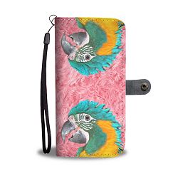Lovely Blue Headed Parrot Print Wallet Case-Free Shipping - Samsung Galaxy A7
