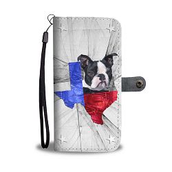 Lovely Boston Terrier Print Wallet Case- Free Shipping-TX State - Samsung Galaxy S6