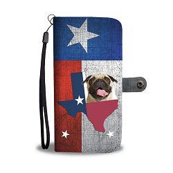 Lovely Pug Print Wallet Case- Free Shipping-TX State - iPhone 8 Plus
