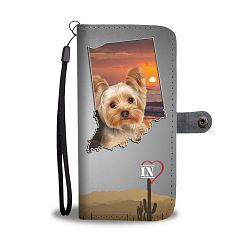 Lovely Yorkshire Terrier Print Wallet Case-Free Shipping- IN State - Samsung Galaxy Note 8