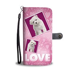 Maltese Dog with Love Print Wallet Case-Free Shipping - Samsung Galaxy S8