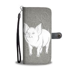 Middle White Pig Print Wallet Case-Free Shipping - Samsung Galaxy S7