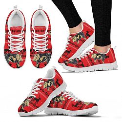 Ossabaw Island Pig Print Christmas Running Shoes For Women- Free Shipping - Women's Sneakers - White - Ossabaw Island Pig Print Christmas Running Shoes For Women- Free Shipping / US10 (EU41)