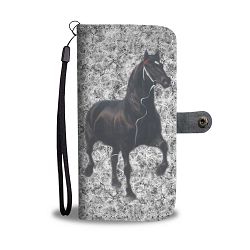 Percheron Horse On Black White Print Wallet Case-Free Shipping - Google Pixel 2