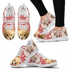 Pomeranian Dog Christmas Shoes For Women- Free Shipping - Women's Sneakers - White - Pomeranian Dog Christmas Shoes For Women- Free Shipping / US10 (EU41)