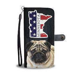 Pug Dog Print Wallet Case-Free Shipping-MN State - Samsung Galaxy Note 8