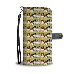 Shetland Sheepdog Pattern Print Wallet Case-Free Shipping - HTC 11