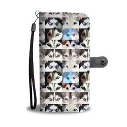 Siberian Husky Dog Eyes Pattern Print Wallet Case-Free Shipping - Google Pixel