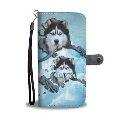Siberian Husky Dog Print Wallet Case-Free Shipping-AK State - Samsung Galaxy S9