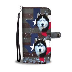Siberian Husky Dog Print Wallet Case-Free Shipping-TX State - Samsung Galaxy S5