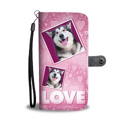 Siberian Husky Dog with Love Print Wallet Case-Free Shipping - iPhone 8 Plus