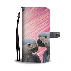 Spix's Macaw Parrot Print Wallet Case-Free Shipping - iPhone 7 / 7s
