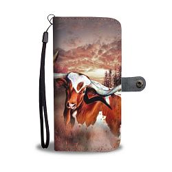 Texas Longhorn Cattle (Cow) Print Wallet Case-Free Shipping - Google Pixel XL 2