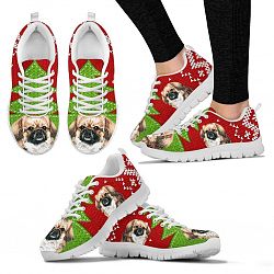 Tibetan Spaniel Christmas Print Running Shoes For Women-Free Shipping - Women's Sneakers - White - Tibetan Spaniel Christmas Print Running Shoes For Women-Free Shipping / US6 (EU37)