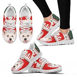 West Highland White Terrier Ugly Christmas Running Shoes For Women- Free Shipping - Women's Sneakers - White - West Highland White Terrier Ugly Christmas Running Shoes For Women- Free Shipping / US11.5 (EU43)