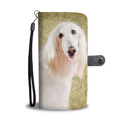 White Afghan Hound Wallet Case- Free Shipping - iPhone 5 / 5s / 5c / SE / SE 2
