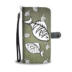 White Fish Print Wallet Case-Free Shipping - LG G5
