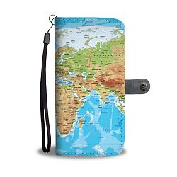 World Map Wallet Case- Free Shipping - Samsung Galaxy S9