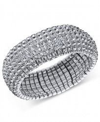 I. n. c. Silver-Tone Crystal Stretch Bracelet, Created for Macy's