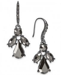 I. n. c. Hematite-Tone Stone & Crystal Drop Earrings, Created for Macy's