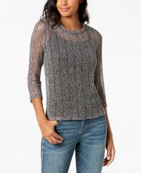 I. n. c. Petite Sequin Knit Top, Created for Macy's