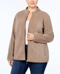 Karen Scott Plus Size Zeroproof Fleece Jacket, Created for Macy's
