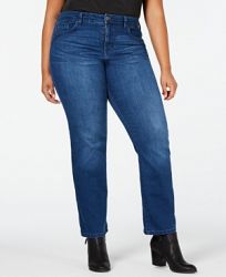 Style & Co Plus Size Rail Tummy-Control Straight-Leg Jeans, Created for Macy's