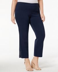 Jm Collection Plus Size Lace-Up Ankle Pants, Created for Macy's