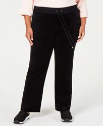 Charter Club Plus Size Velour Drawstring-Waist Pants, Created for Macy's