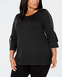 Alfani Plus Size Bell-Sleeve Top, Created for Macy's
