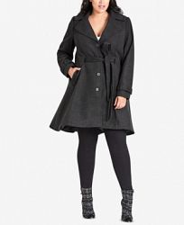 City Chic Trendy Plus Size Belted Coat