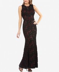 Js Collections Sequined Floral-Lace Gown
