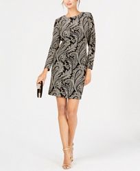 Msk Velvet Glitter-Print Dress