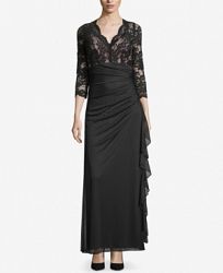 Betsy & Adam Ruffled Lace Gown