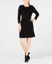 I. n. c. Pearl Embellishment Fit & Flare Dress, Created from Macy's