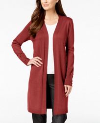 Jm Collection Lace-Up-Sleeve Cardigan, Created for Macy's