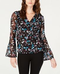 I. n. c. Surplice Bell-Sleeve Top, Created for Macy's