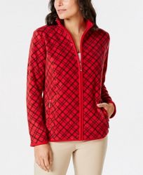 Karen Scott Petite Casual Plaid Zip-Front Jacket, Created for Macy's
