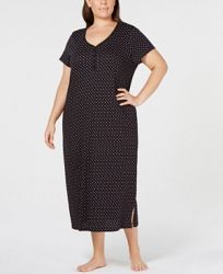 Charter Club Plus Size Cotton Printed Nightgown, Created for Macy's