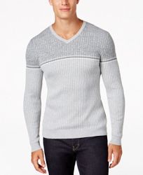 Alfani Men's Texture Stripe V-Neck Sweater, Created for Macy's